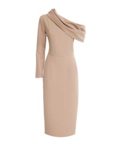 One Shoulder Cowl-Neck Midi Dress XI9