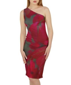Red Floral Off-the-Shoulder Dress XI28